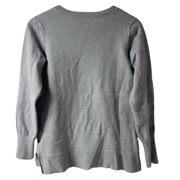 Banana Republic Extra Fine Merino V-Neck Sweater Women’s Sz L Light Gray Soft - Picture 5 of 9